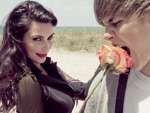 Kim Kardashian an Justin Bieber for Elle September 2010