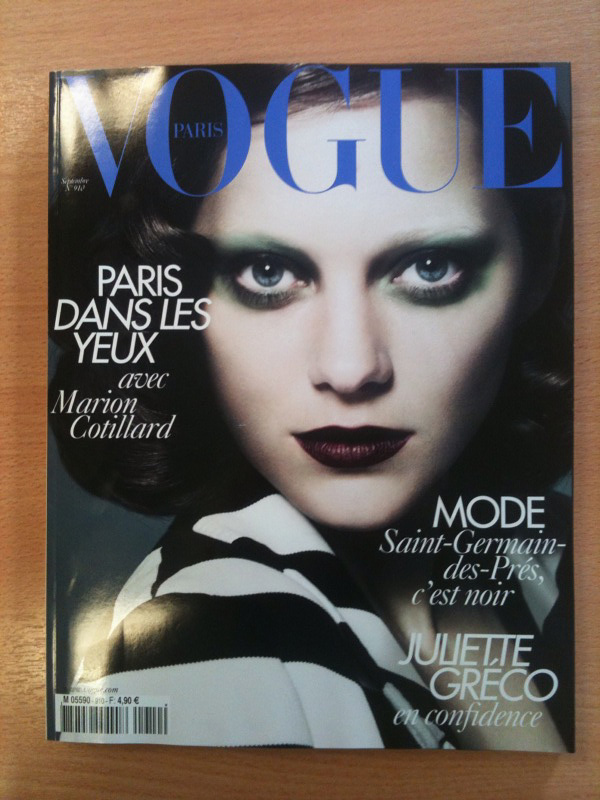 marion cotillard vogue july 2010. Marion Cotillard on the cover