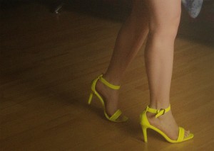 bodycon dress neon heels